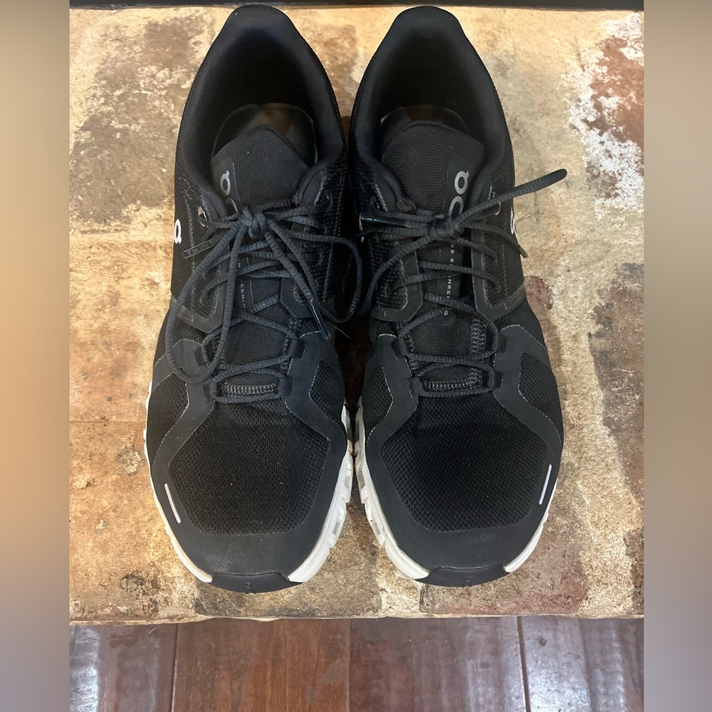 On Running Black and White Athletic Shoes